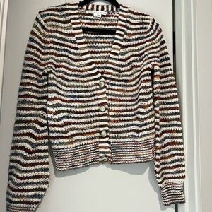 Veronica Beard Striped Knit Cardigan